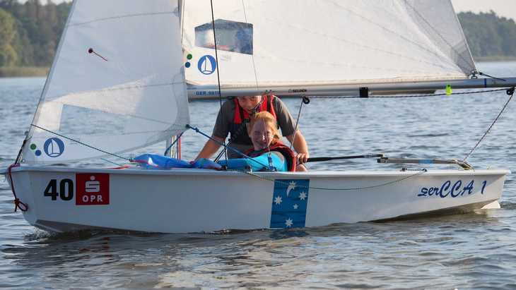 AdW-Cadet GER 9819 mit Joris und Yasmin (Das Boot müssen wir leider am Saisonende wieder an die Klassenvereinigung zurückgeben) - Foto: Manuela Malisius