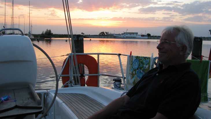 Sonnenuntergang mit Blick auf den Rügischen Bodden